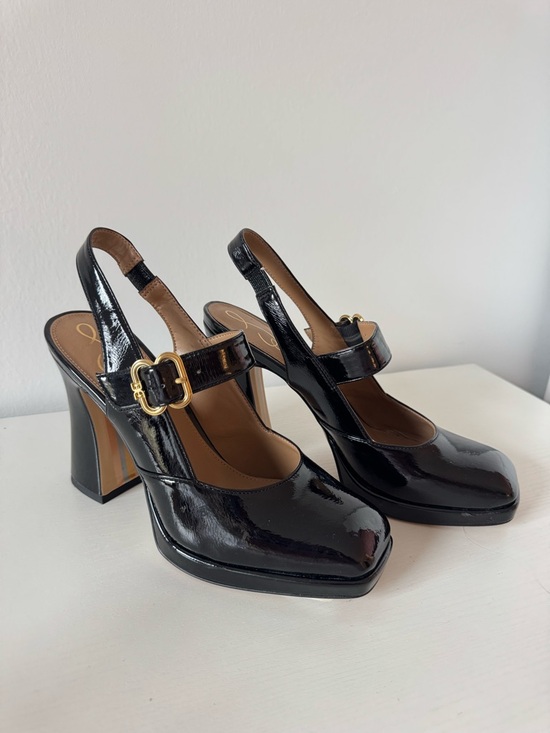Sam Edelman Shoes - NWT Sam Edelman Jildie Mary Jane Black Slingback Heels Patent Leather